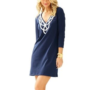 Lilly Pulitzer Sz M Applique V-Neck Dress EUC
